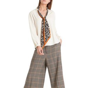 Marc Cain Leopard Scarf Blouse Birch Size N1